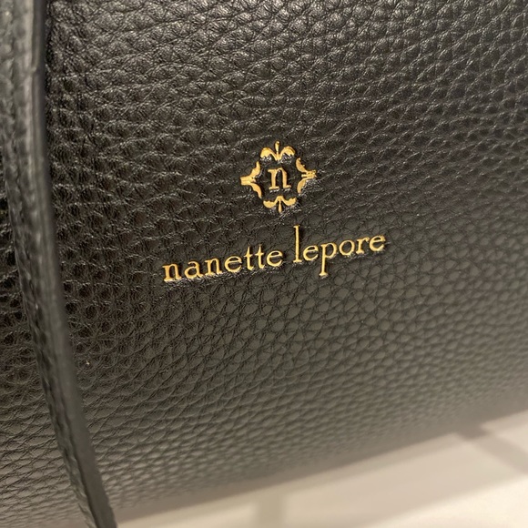 nanette lepore shoulder bag with tie detail | Black and gold. - Picture 3 of 9